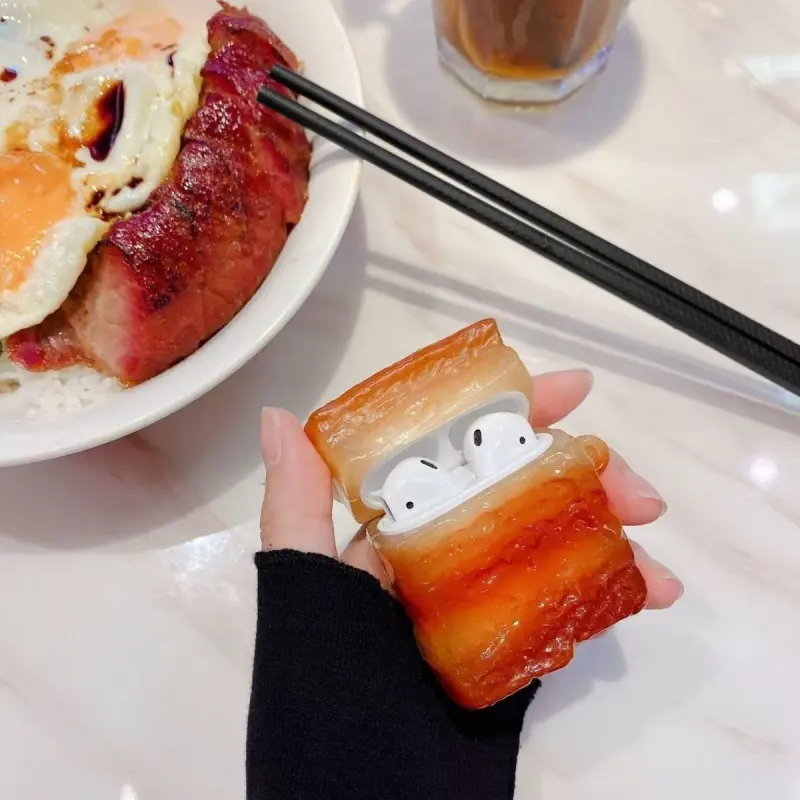 Beams Compatibility Airpods4/3/Pro/Pro2 Silicone Individual Creative Simulation Five Spice Pork Meat Headphone Cases-1