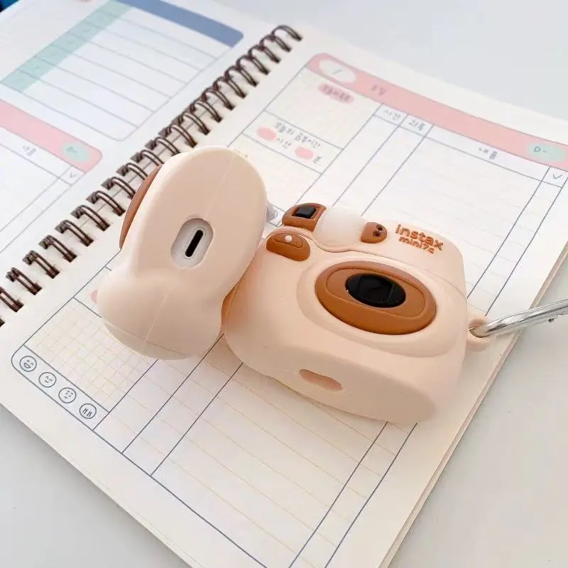 Beams Compatibility Airpods4/3/Pro/Pro2 Silicone Simulated Vintage Ins Cute Camera Styling Headphone Cases-3