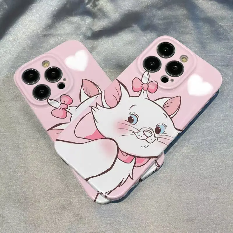 Beams PC Material Cute Cartoon Pink Marie Cat Phone Cases Compatibility Iphone16/15/14/13/12/11Pro/ProMax/Plus-2