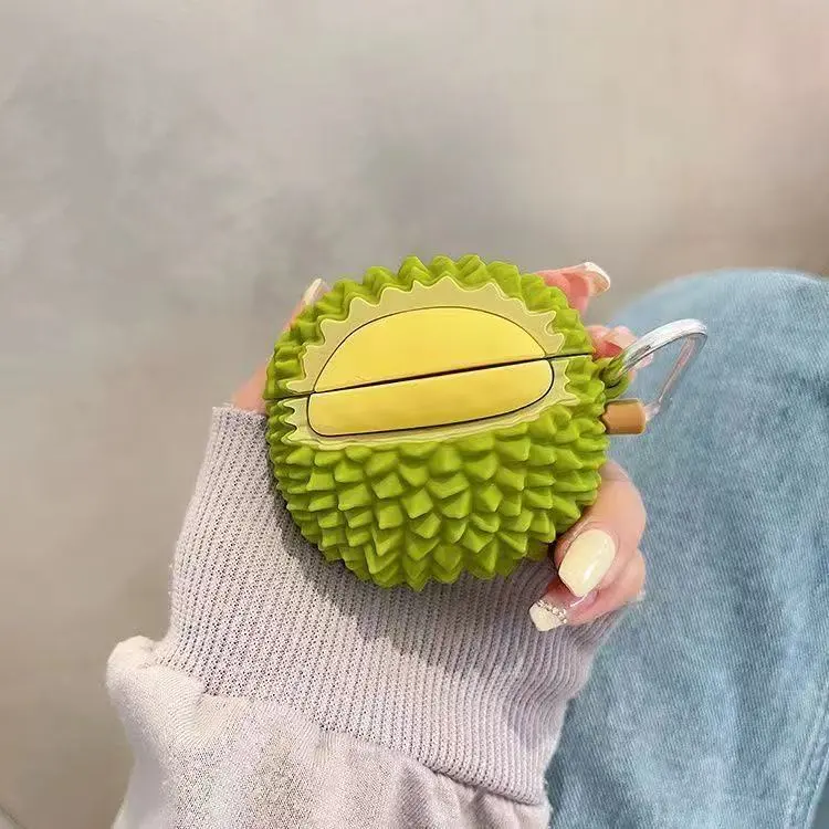 Beams Compatibility Airpods4/3/Pro/Pro2 Silicone Cute Simulated Durian Cartoon Versatile Good Looking Headphone Cases-1