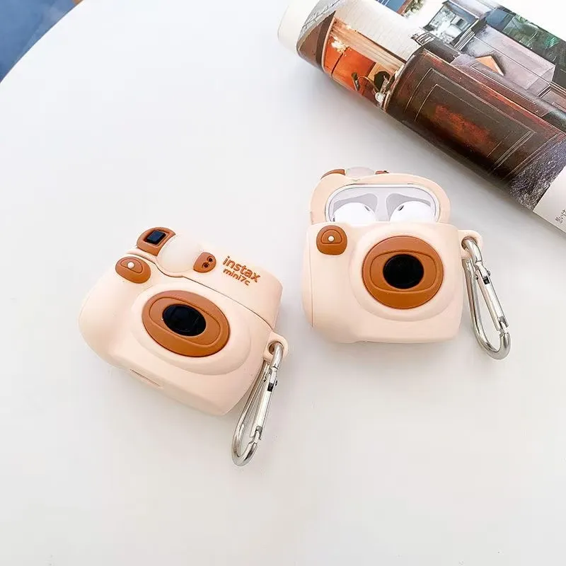 Beams Compatibility Airpods4/3/Pro/Pro2 Silicone Simulated Vintage Ins Cute Camera Styling Headphone Cases-1
