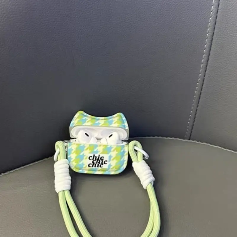 Beams Compatibility Airpods4/3/Pro/Pro2 TPU Refreshing Mint Green Multicolor Irregular Headphone Cases-4