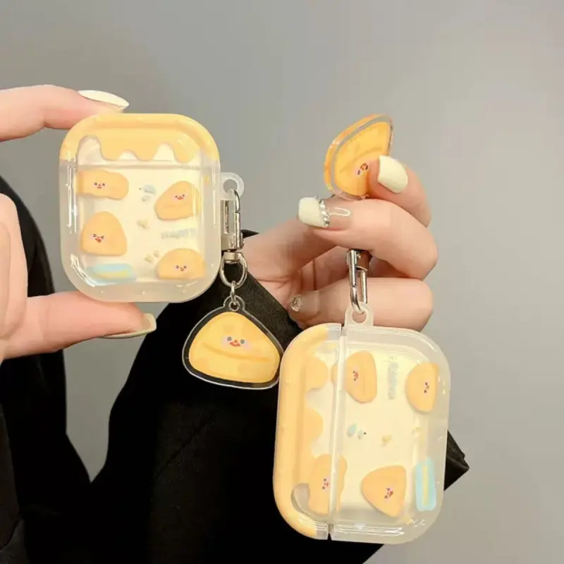 Beams Compatibility Airpods4/3/Pro/Pro2 TPU Ins Cream Yellow Cheese Headphone Cases-3