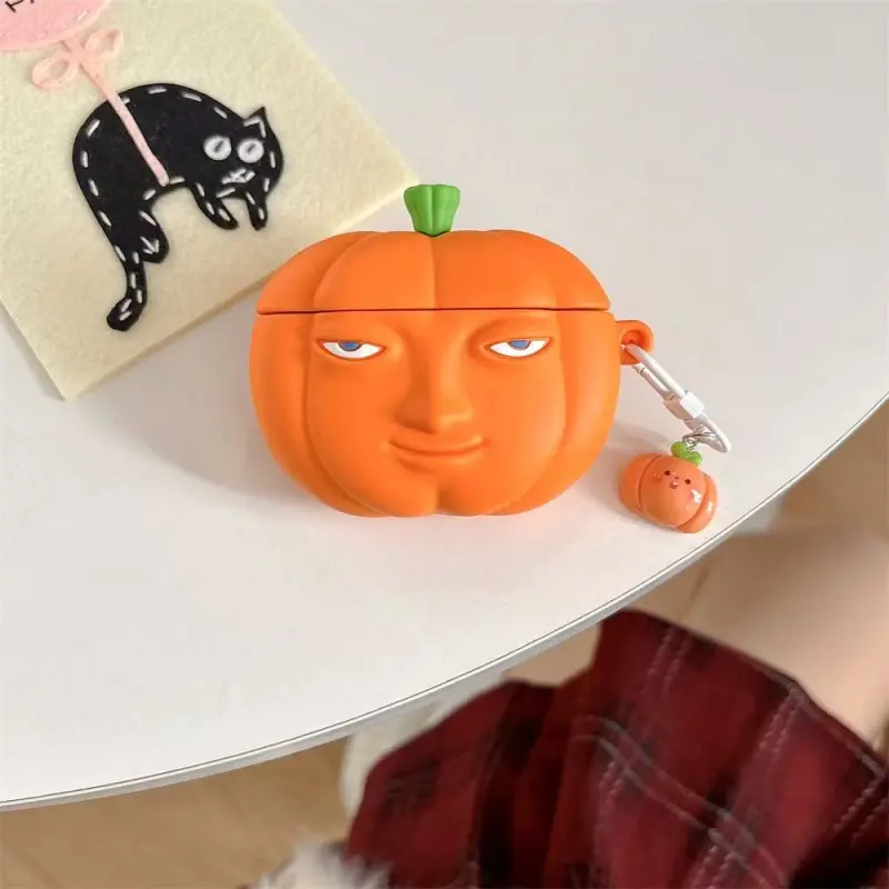 Beams Compatibility Airpods4/3/Pro/Pro2 Silicone Niche Fun Pumpkin Styling Bluetooth Earphone Case Headphone Cases-1