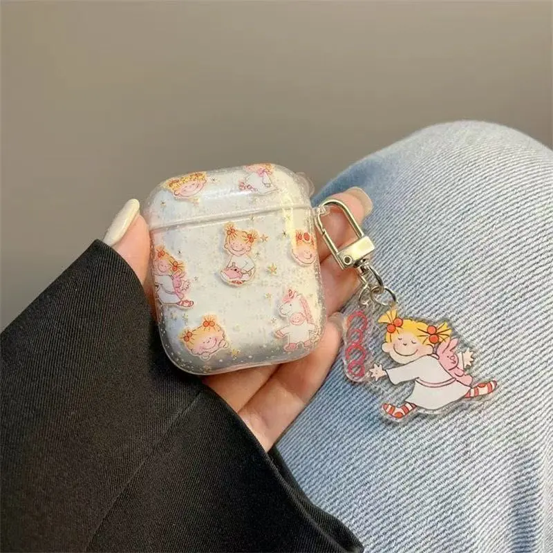 Beams Compatibility Airpods4/3/Pro/Pro2 Silicone Niche Ins Cartoon Cute Anime CoCo Sauce Girl Anti Fall Headphone Cases-4
