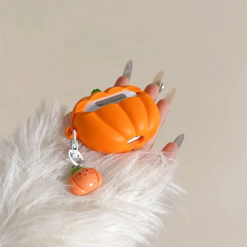 Beams Compatibility Airpods4/3/Pro/Pro2 Silicone Niche Fun Pumpkin Styling Bluetooth Earphone Case Headphone Cases-2