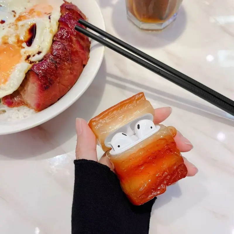 Beams Compatibility Airpods4/3/Pro/Pro2 Silicone Individual Creative Simulation Five Spice Pork Meat Headphone Cases-6