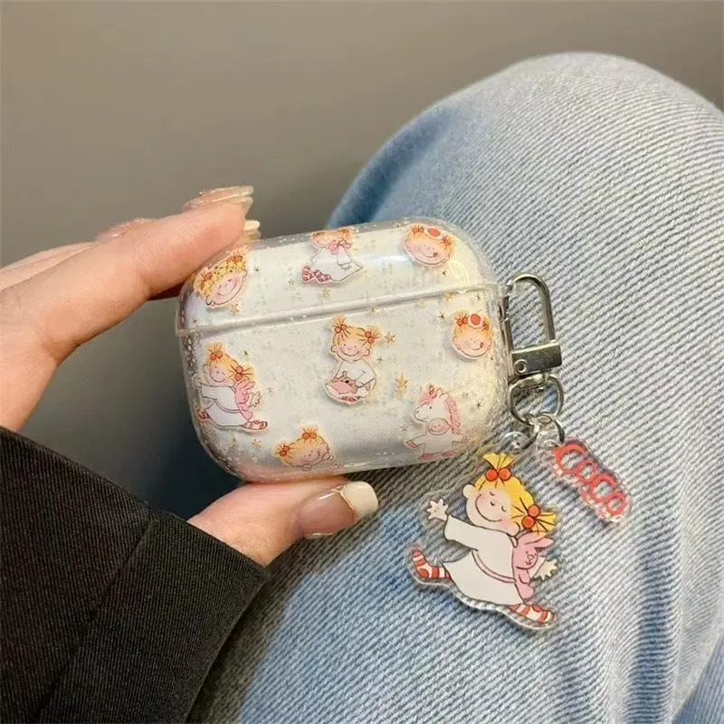 Beams Compatibility Airpods4/3/Pro/Pro2 Silicone Niche Ins Cartoon Cute Anime CoCo Sauce Girl Anti Fall Headphone Cases-3