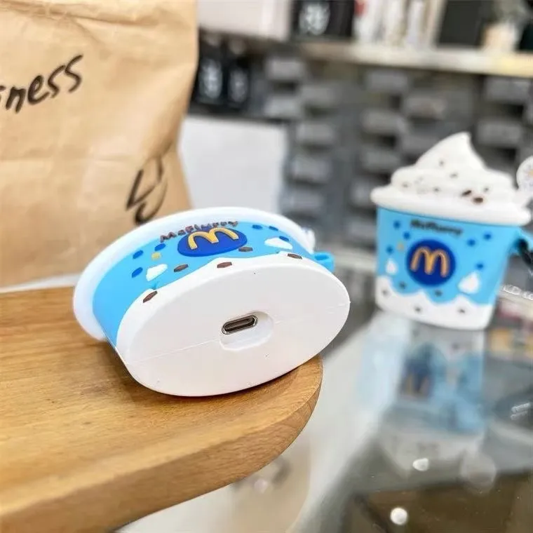 Beams Compatibility Airpods4/3/Pro/Pro2 Silicone Creative Individual Ins McFlurry M Ice Cream Headphone Cases-5