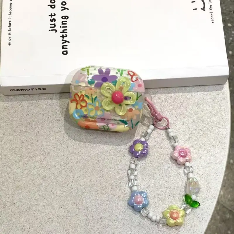 Beams Compatibility Airpods4/3/Pro/Pro2 TPU Ins Summer Oil Painting Dopamine Dressing Floral Headphone Cases-3