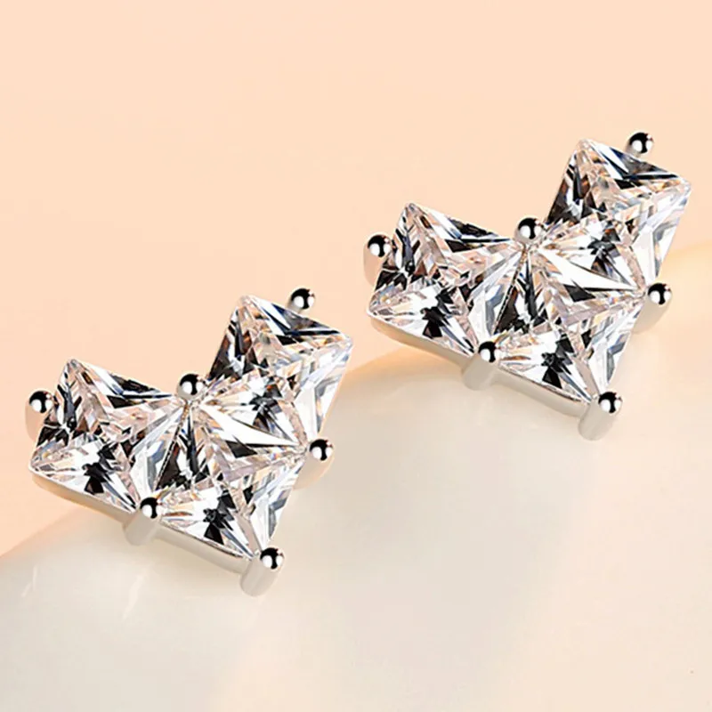 Quarqor S925 Silver Stud Earrings Women's-4