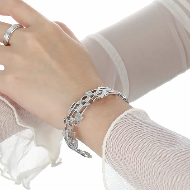 Quarqor S925 Silver Bangles Unisex-3