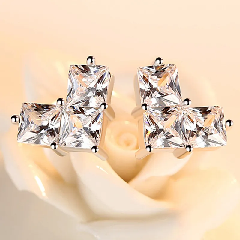 Quarqor S925 Silver Stud Earrings Women's-1
