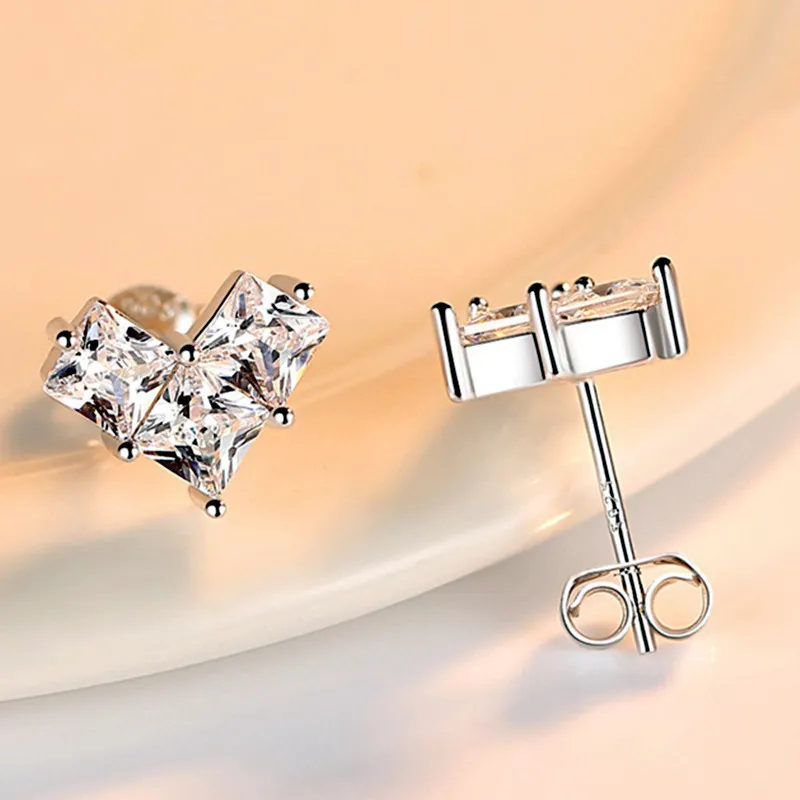 Quarqor S925 Silver Stud Earrings Women's-2