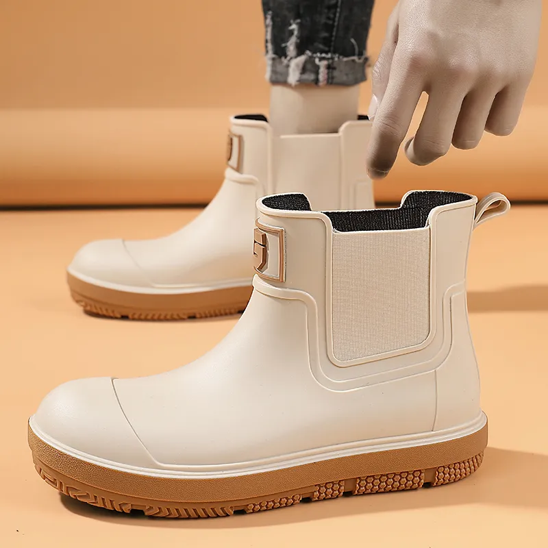 TAIHEYUAN Rain Boots Men Black/Black Red/Beige/Brown-9