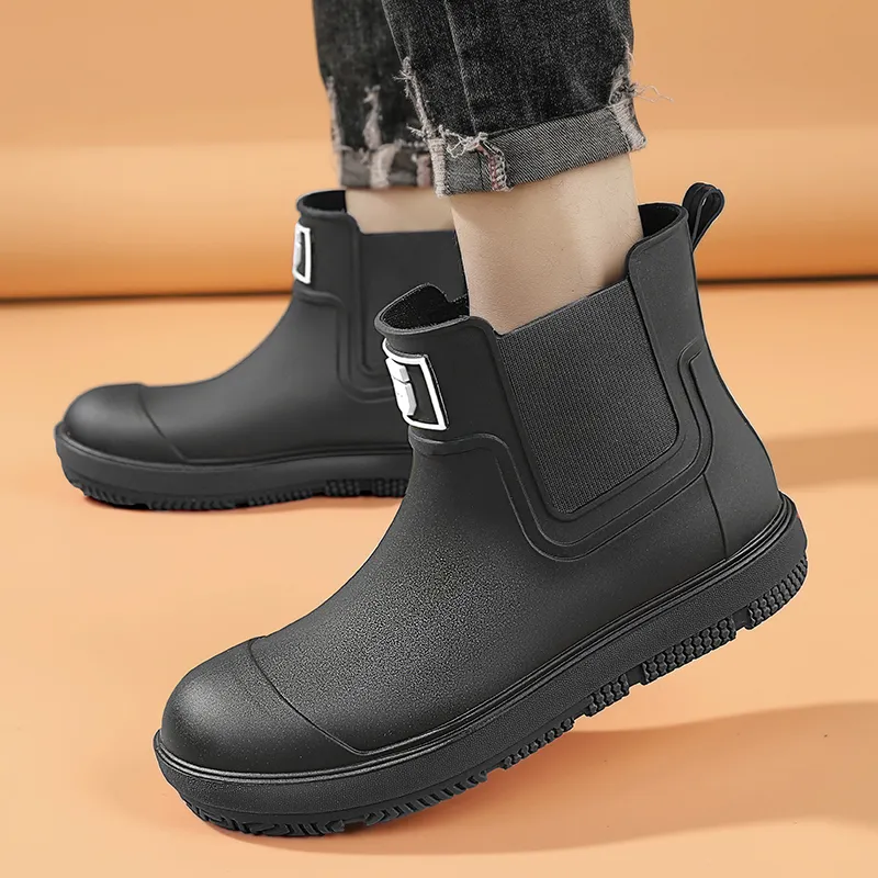 TAIHEYUAN Rain Boots Men Black/Black Red/Beige/Brown-1