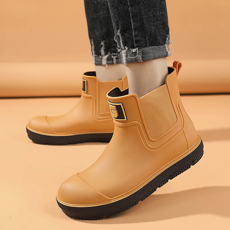 TAIHEYUAN Rain Boots Men Black/Black Red/Beige/Brown-15