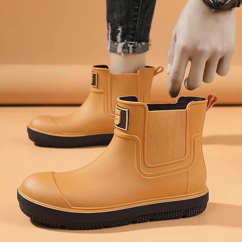 TAIHEYUAN Rain Boots Men Black/Black Red/Beige/Brown-13