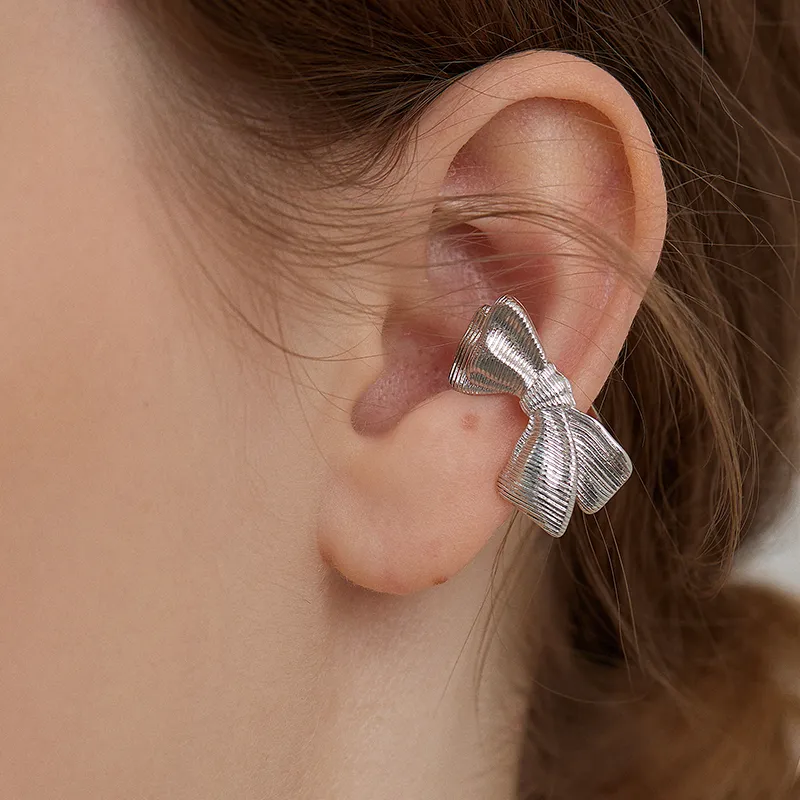 LELOUP Rhodium Plated Copper Clip On Earrings Women's Silver-4