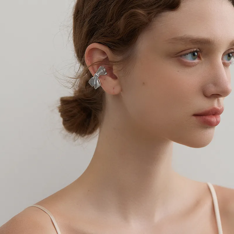 LELOUP Rhodium Plated Copper Clip On Earrings Women's Silver-7