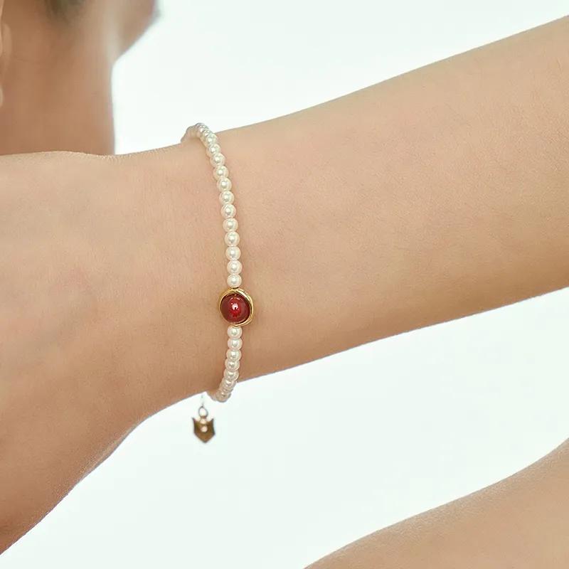 LELOUP 18K Gold Plated Copper Artificial Pearl Bracelets Women's-3