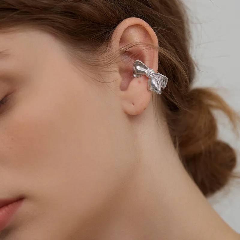LELOUP Rhodium Plated Copper Clip On Earrings Women's Silver-2