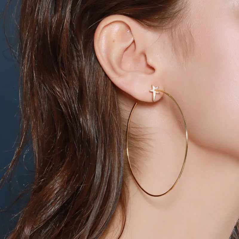 LELOUP 18K Gold Plated Copper 925 Sterling Silver Gold Plated Earrings Women's Gold-4