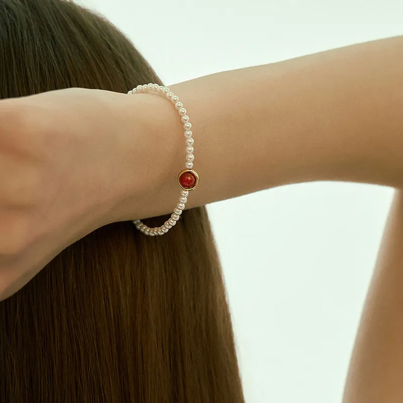LELOUP 18K Gold Plated Copper Artificial Pearl Bracelets Women's-1