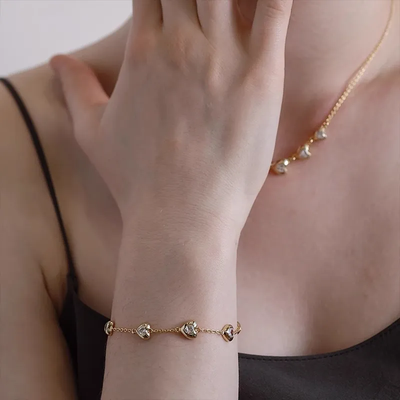 LELOUP Synthetic Cubic Zirconia Bracelets Women's Gold Silver-4