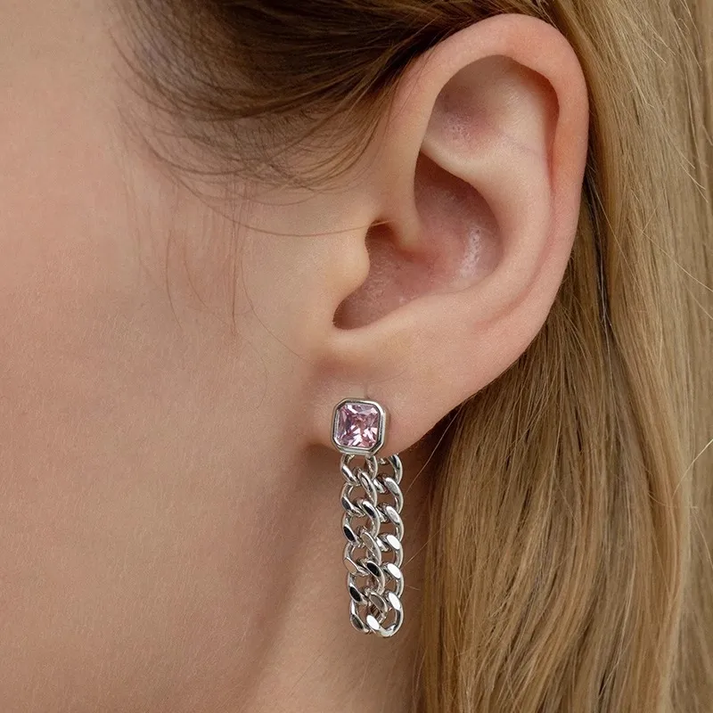 LELOUP Platinum Plated Copper Earrings Women's Pink-1