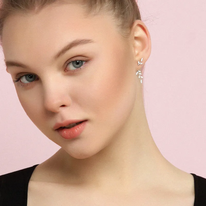 LELOUP Gold Plated Copper With Rhodium Stud Earrings Women's-3