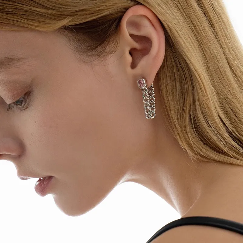 LELOUP Platinum Plated Copper Earrings Women's Pink-2