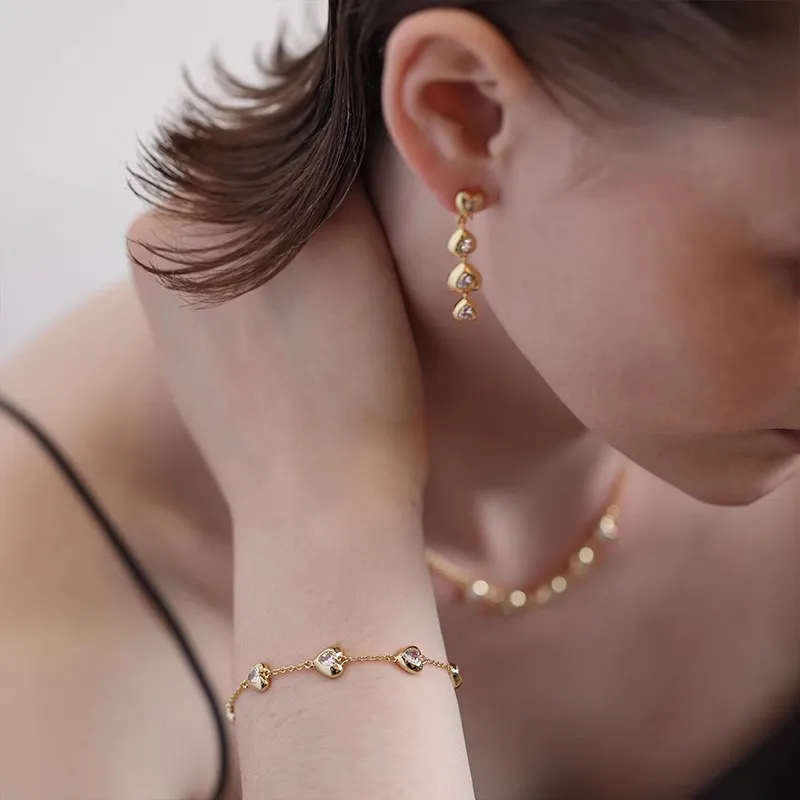 LELOUP Synthetic Cubic Zirconia Bracelets Women's Gold Silver-5