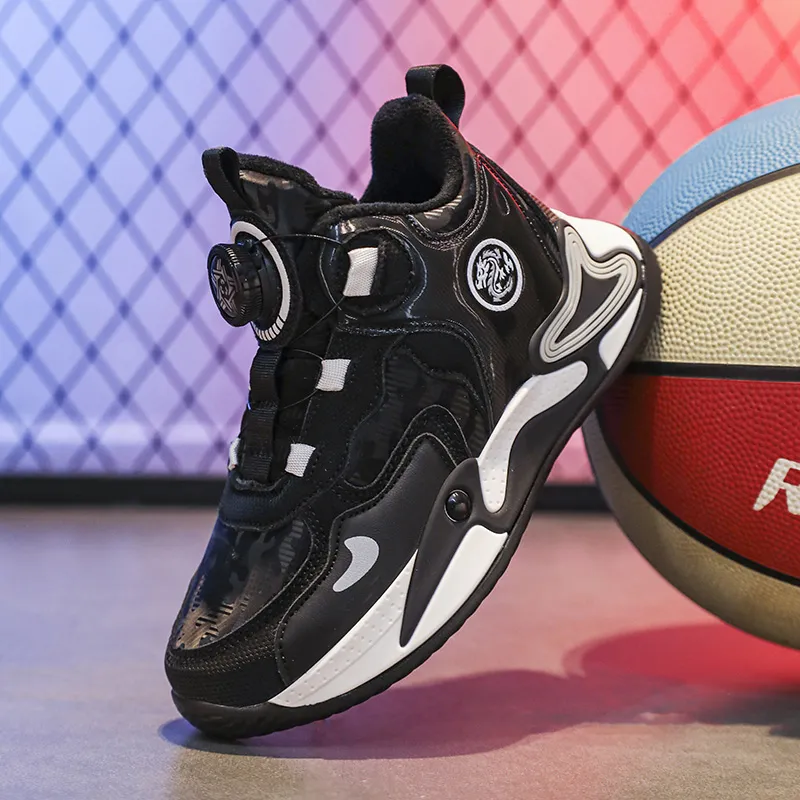 Wooden Rabbit Slip Resistant Thermal Abrasion Resistant High Top Children's Basketball Shoes Kids'-9