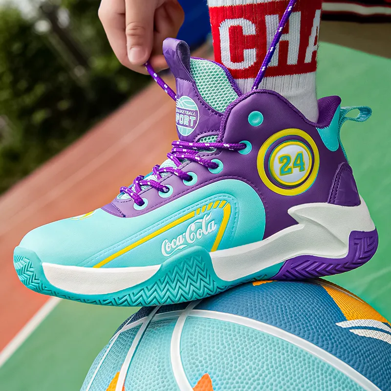 Wooden Rabbit Abrasion Resistant High Top Children's Basketball Shoes Kids'-7