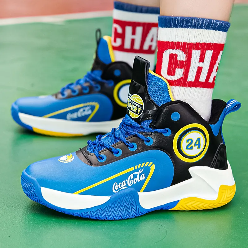 Wooden Rabbit Abrasion Resistant High Top Children's Basketball Shoes Kids'-4