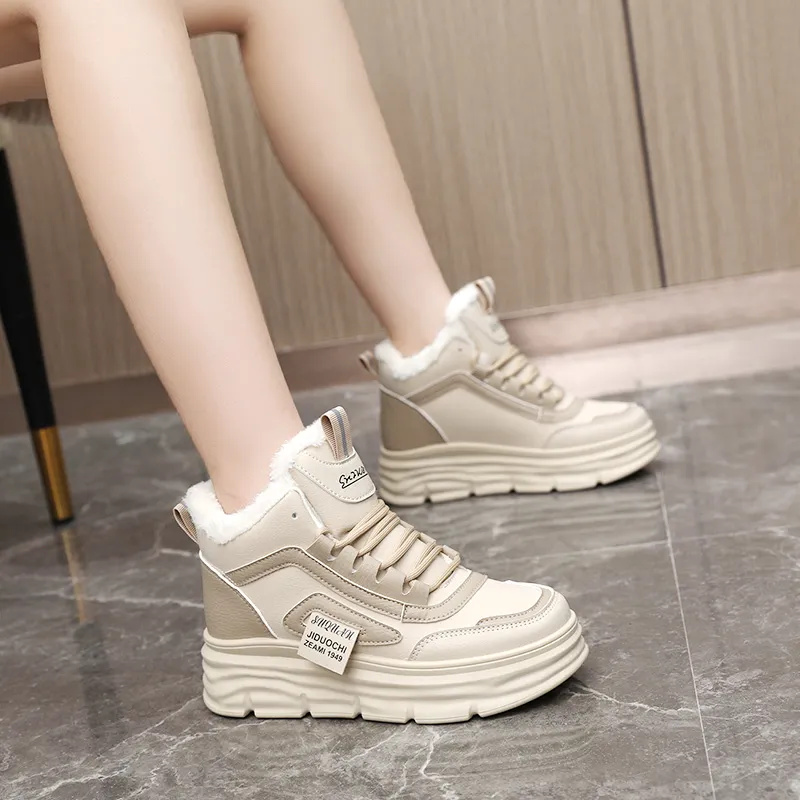 Wooden Rabbit Height Increasing High Top Kids' Skateboarding Shoes Teenagers-14