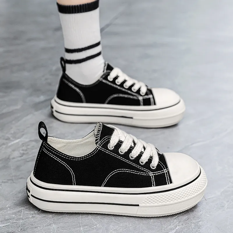 Wooden Rabbit Height Increasing Kids Canvas Shoes Teenagers-5