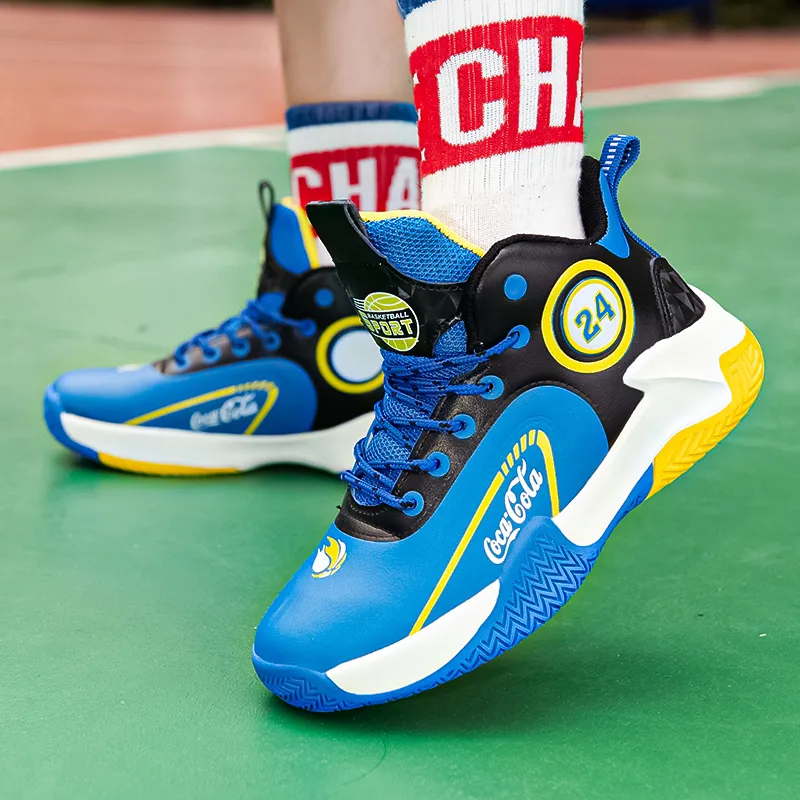 Wooden Rabbit Abrasion Resistant High Top Children's Basketball Shoes Kids'-5