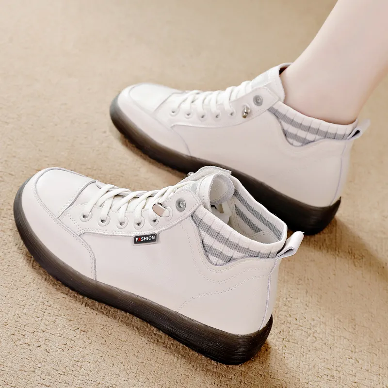 Wooden Rabbit Slip Resistant Kids' Skateboarding Shoes Beige Gray Teenagers-4