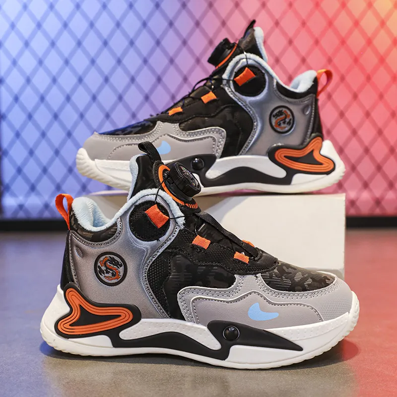 Wooden Rabbit Slip Resistant Thermal Abrasion Resistant High Top Children's Basketball Shoes Kids'-5