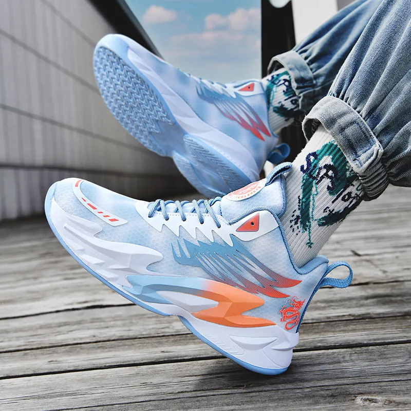 Kuding Slip Resistant Cushioning Abrasion Resistant High Top Children's Basketball Shoes Teenagers-13