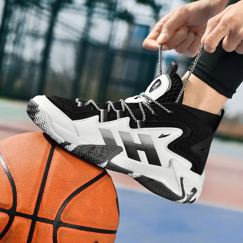 Kuding Cushioned Slip Resistant Abrasion Resistant Breathable High Top Basketball Shoes Men's-10