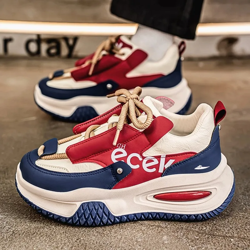Kuding Versatile Fashion Sports Cushioning Wear Resistant Low Top Chunky Sneakers Men's-1