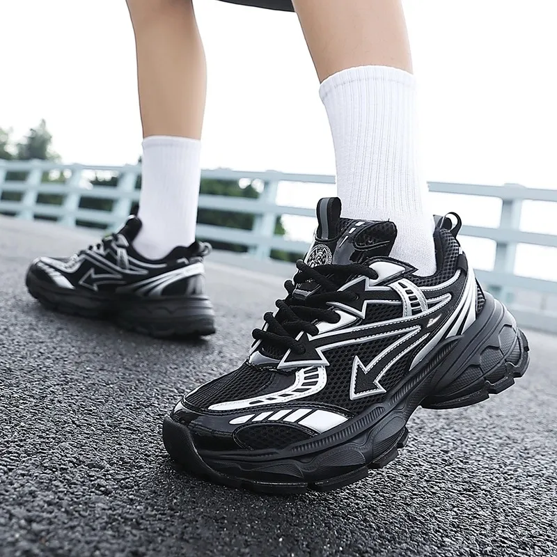 Kuding Abrasion Resistant Breathable Low Top Chunky Sneakers Men's-7