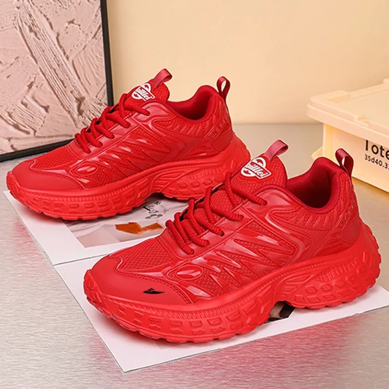 Kuding Anti Slip And Wear Resistant Height Increasing Low Top Chunky Sneakers Unisex-10