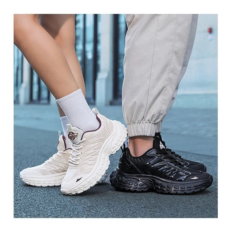 Kuding Anti Slip And Wear Resistant Height Increasing Low Top Chunky Sneakers Unisex-1