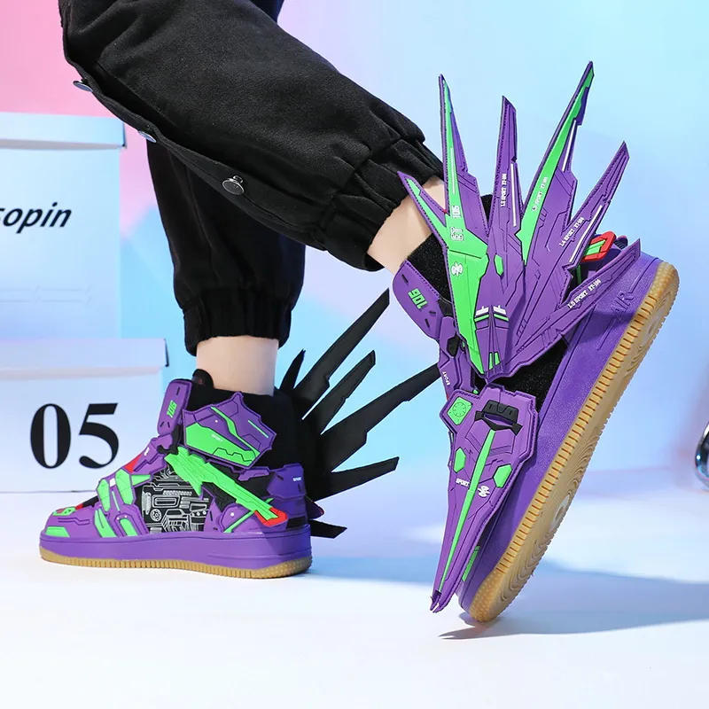 Kuding Anti-Slip Wear-Resistant High-Top Skateboard Shoes Unisex-15