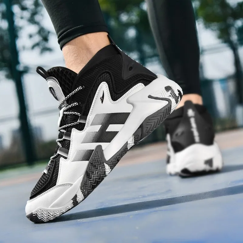 Kuding Cushioned Slip Resistant Abrasion Resistant Breathable High Top Basketball Shoes Men's-11