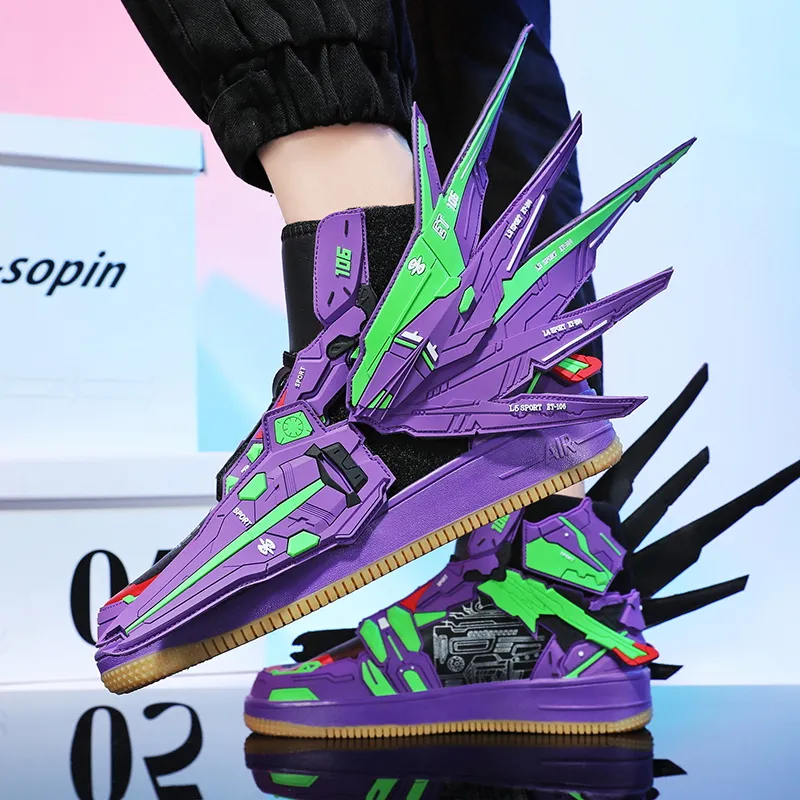 Kuding Anti-Slip Wear-Resistant High-Top Skateboard Shoes Unisex-12